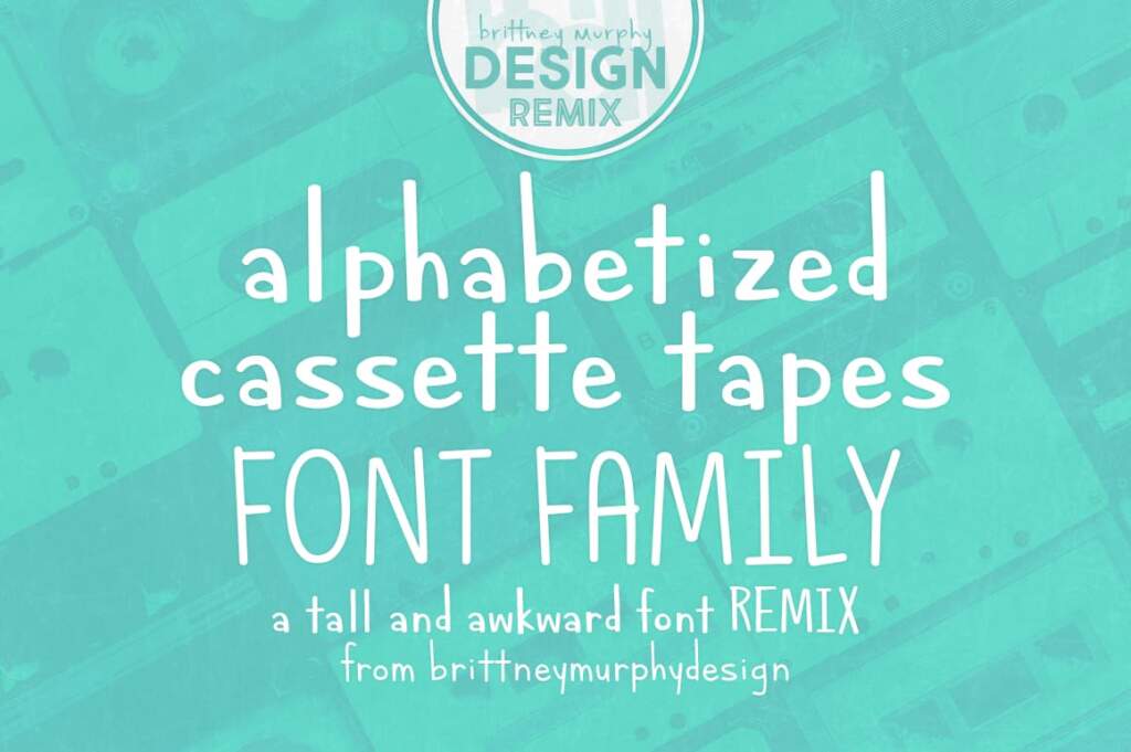 Alphabetized Cassette Tapes Font Family Remix