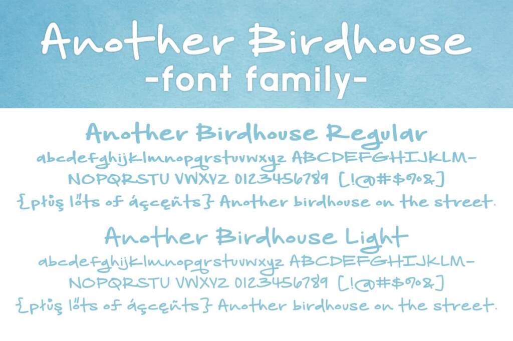 Another Birdhouse Letters Font Family