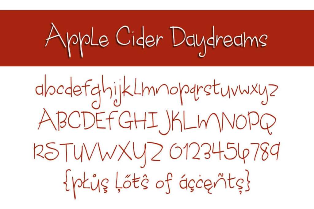 Apple Cider Daydreams Letters