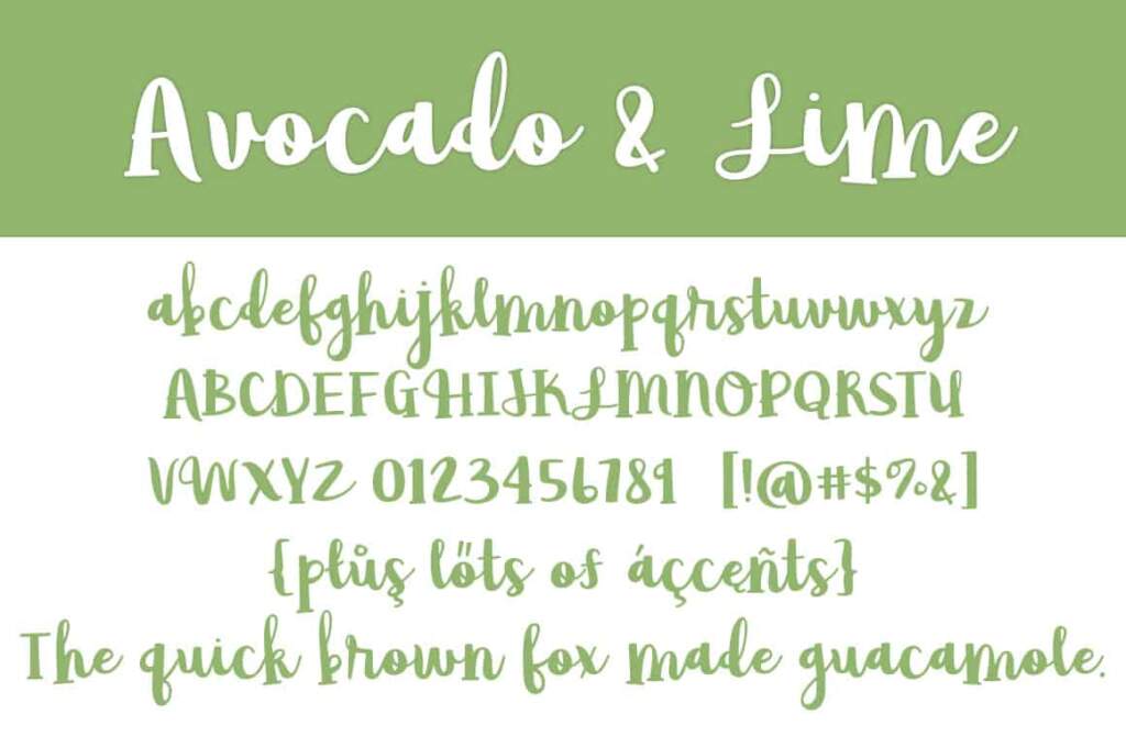 Avocado & Lime Letters