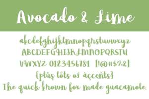 Avocado & Lime Letters