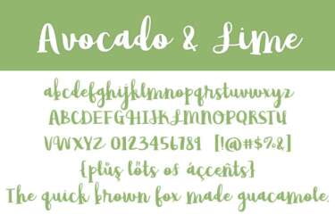 Avocado & Lime Letters