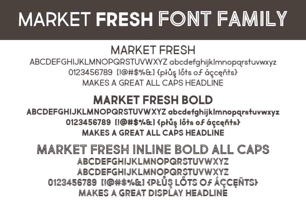 Market Fresh Font Family Letters