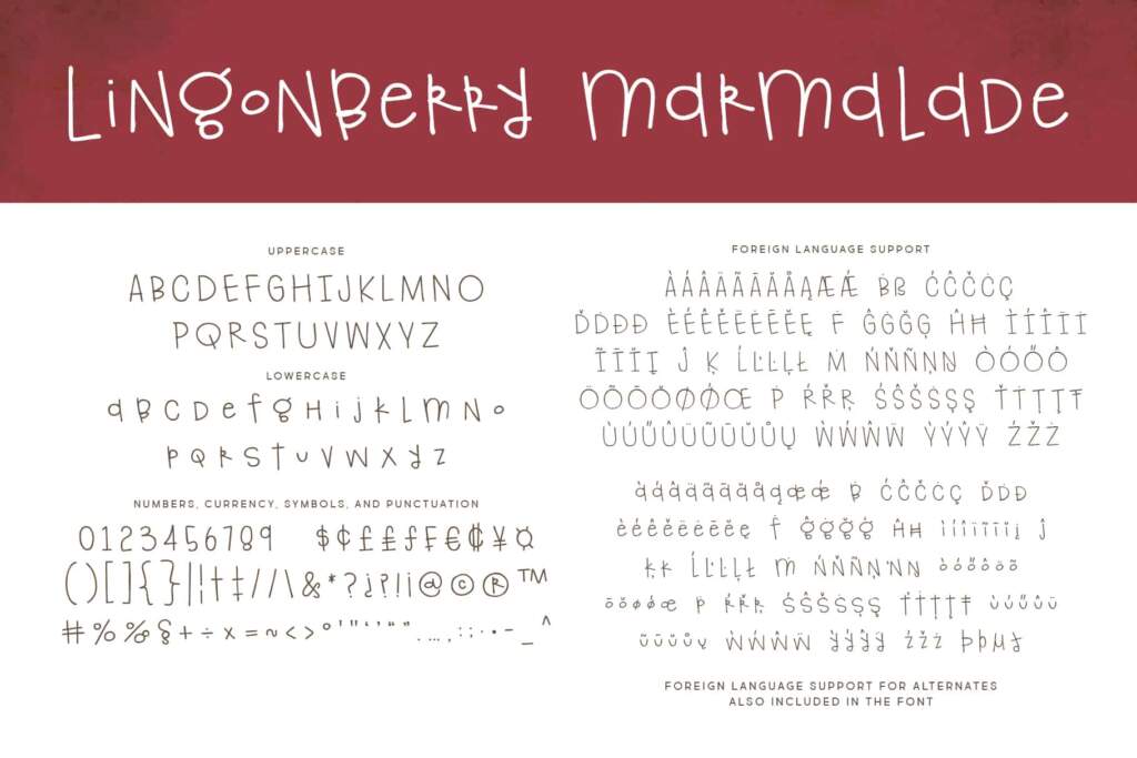 Regular Lingonberry Marmalade Letters