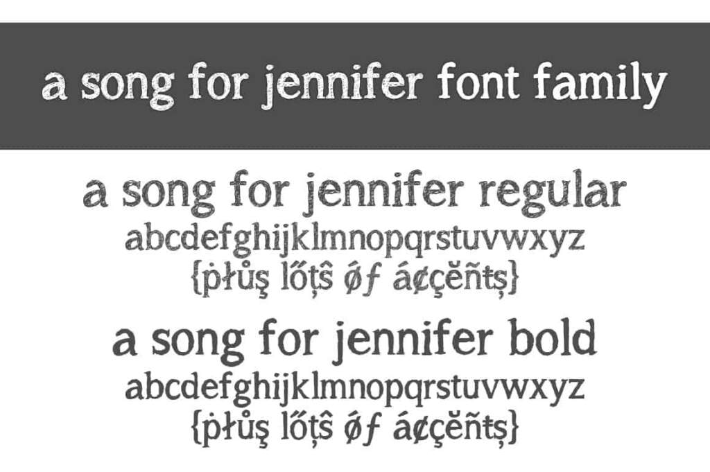 A Song For Jennifer Font Family Letters