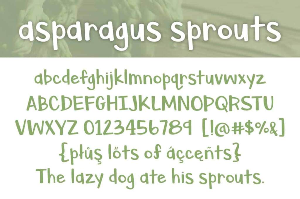 Asparagus Sprouts Letters