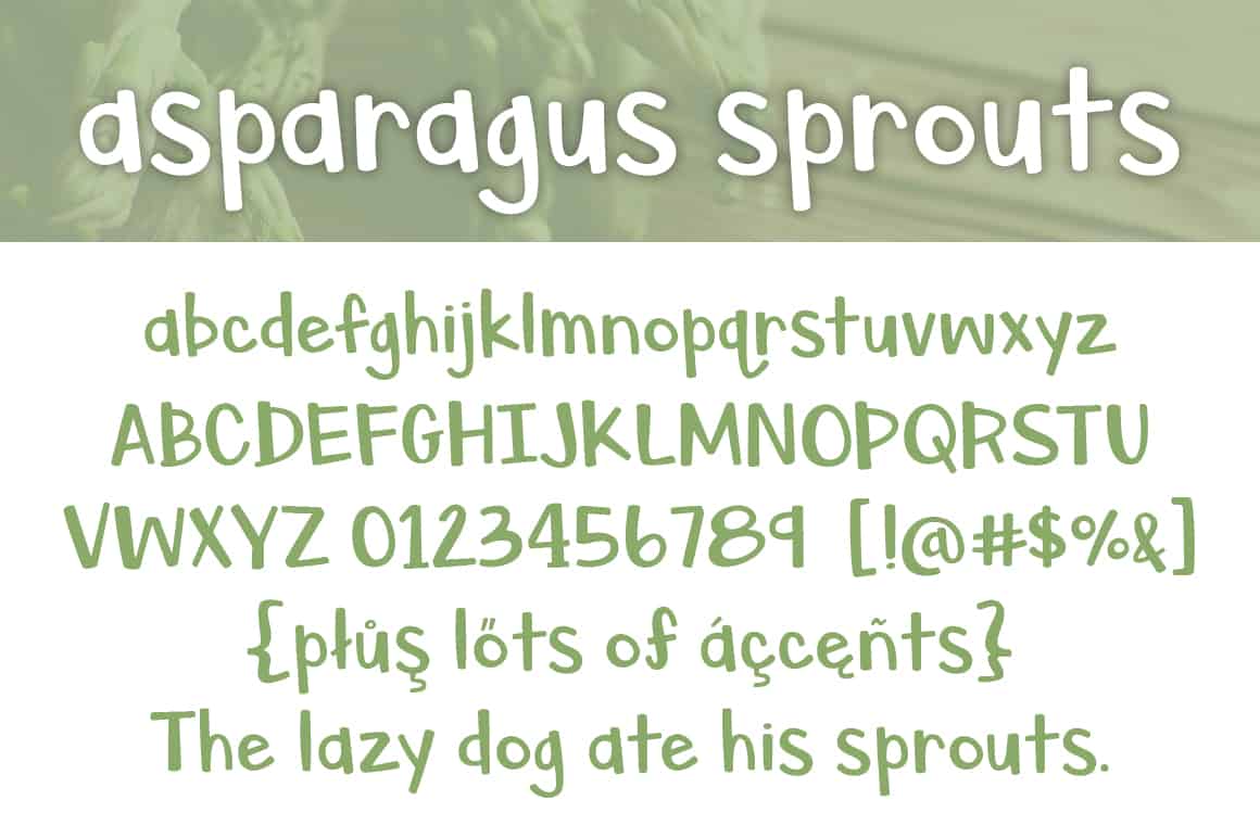 Asparagus Sprouts Letters