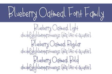 Blueberry Oatmeal Font Family Letters