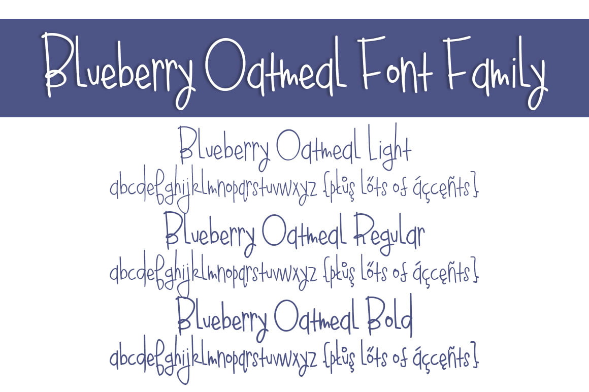 Blueberry Oatmeal Font Family Letters