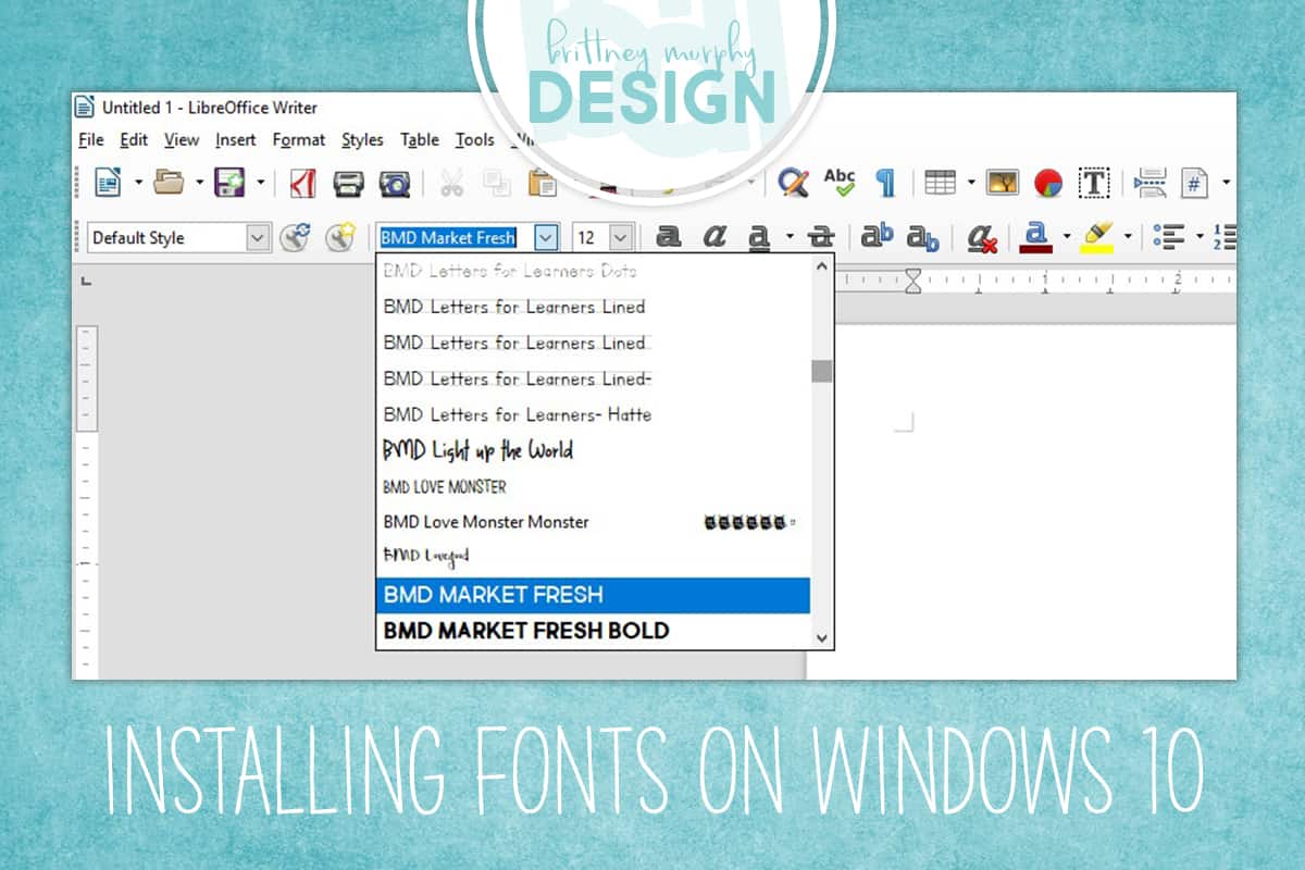 installing new fonts on windows 10