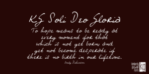 Kg Soli Deo Gloria