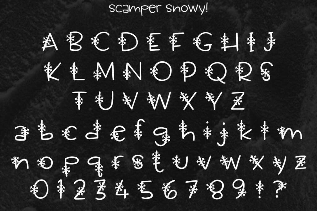 Scamper Snowy Letters