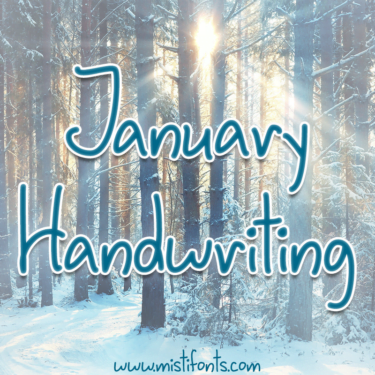 January Handwriting Flag