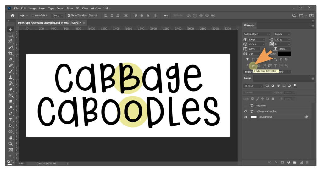 Cabbage Caboodles Contextual Alternates