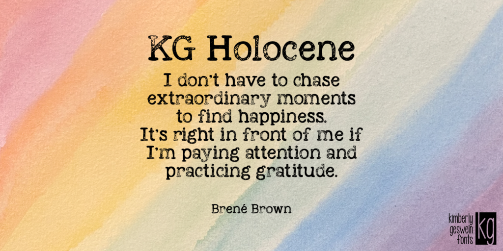 KG Holocene Font