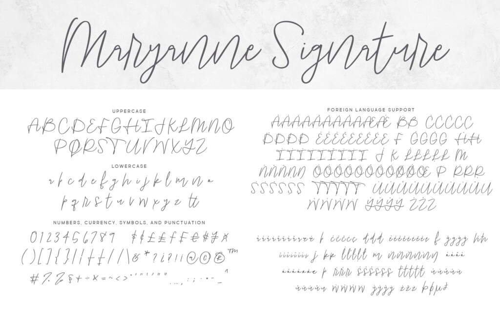 Maryanne Signature Letters Regular