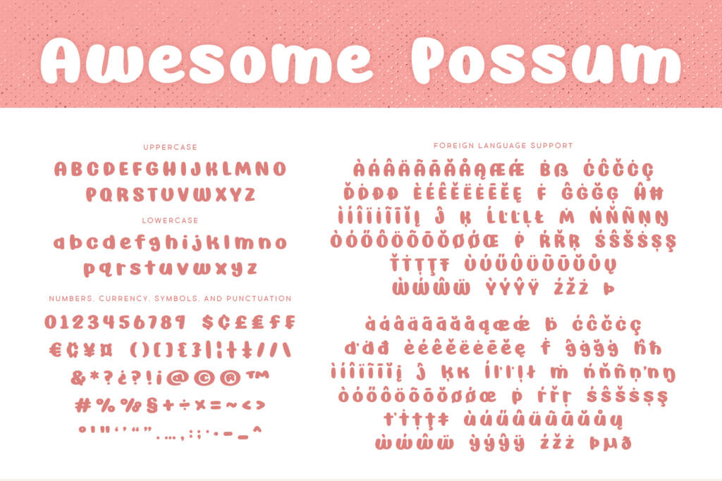 Awesome Possum Regular Letters