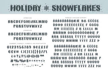 Holiday Snowflakes Font Letters