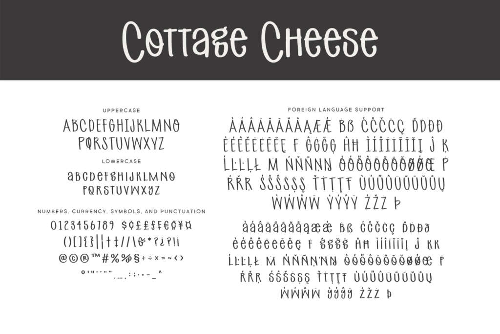 Cottage Cheese Regular Letters