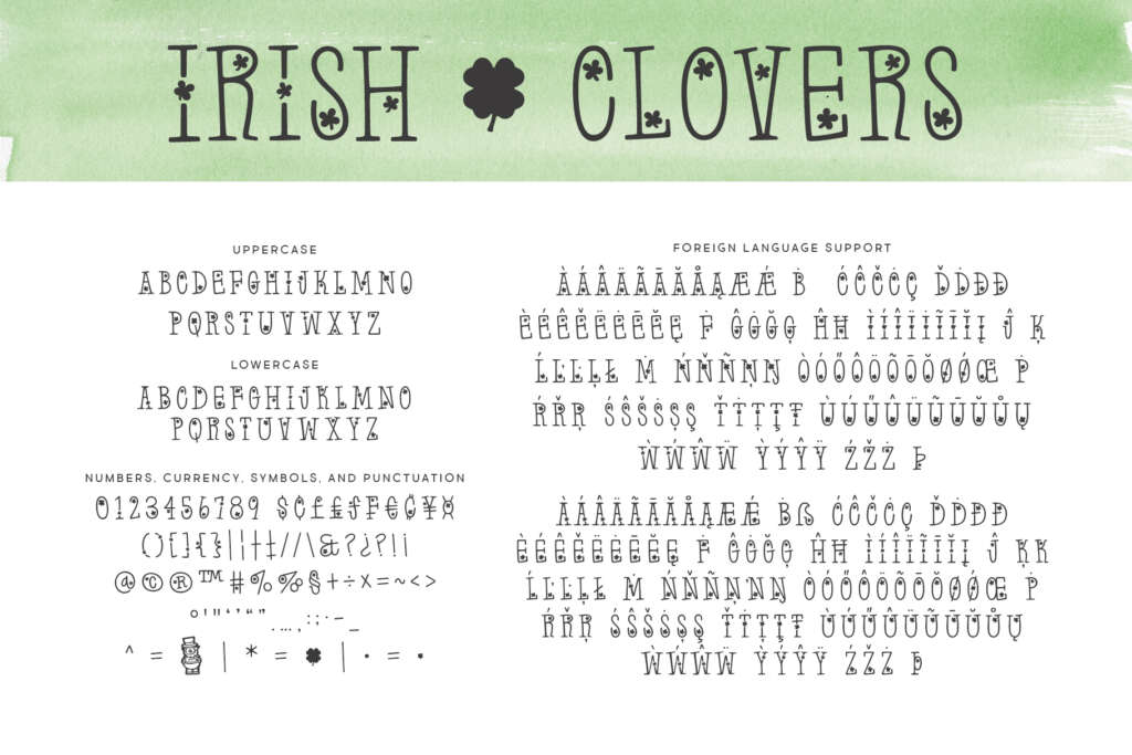 Irish Clovers Regular Letters
