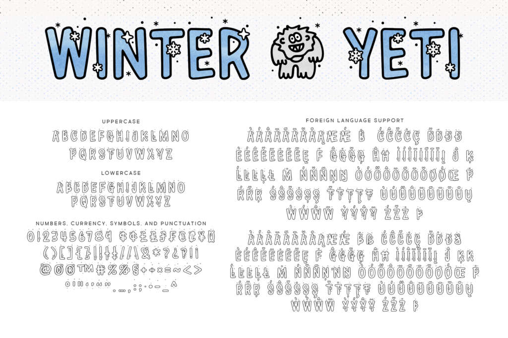 Winter Yeti Regular Letters
