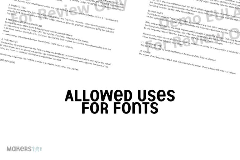 Allowed Uses For Fonts