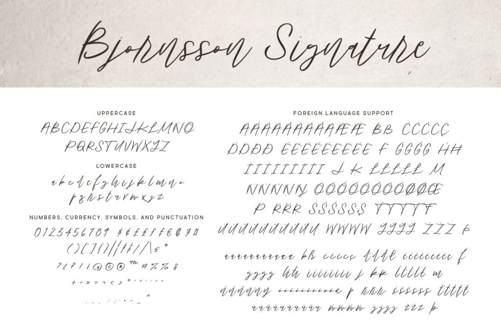 Bjornsson Signature Regular Letters