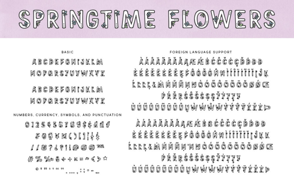 Springtime Flowers Regular Letters