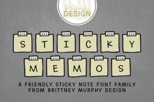 Sticky Memos Font Graphic