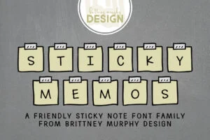Sticky Memos Font Graphic