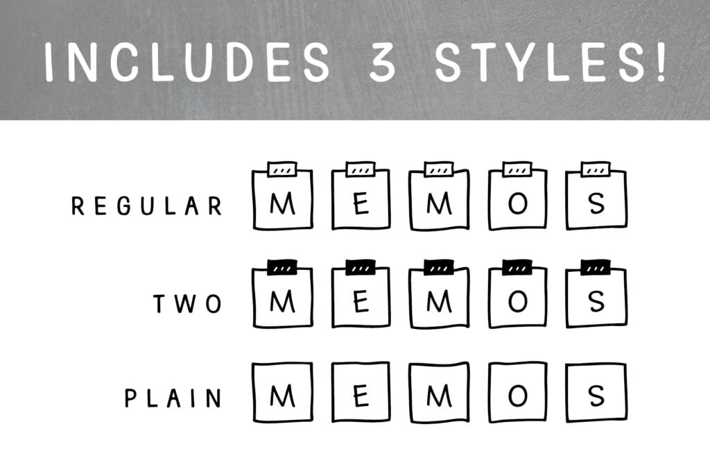 Sticky Memos Regular Styles