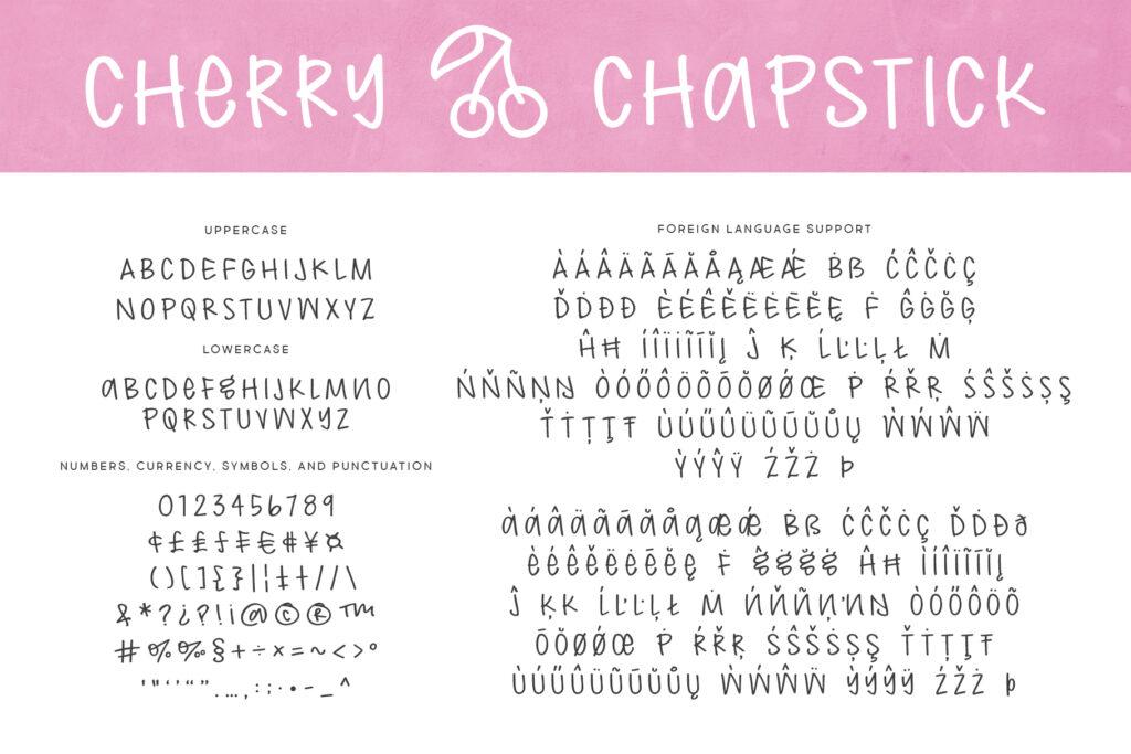 Cherry Chapstick Regular Letters