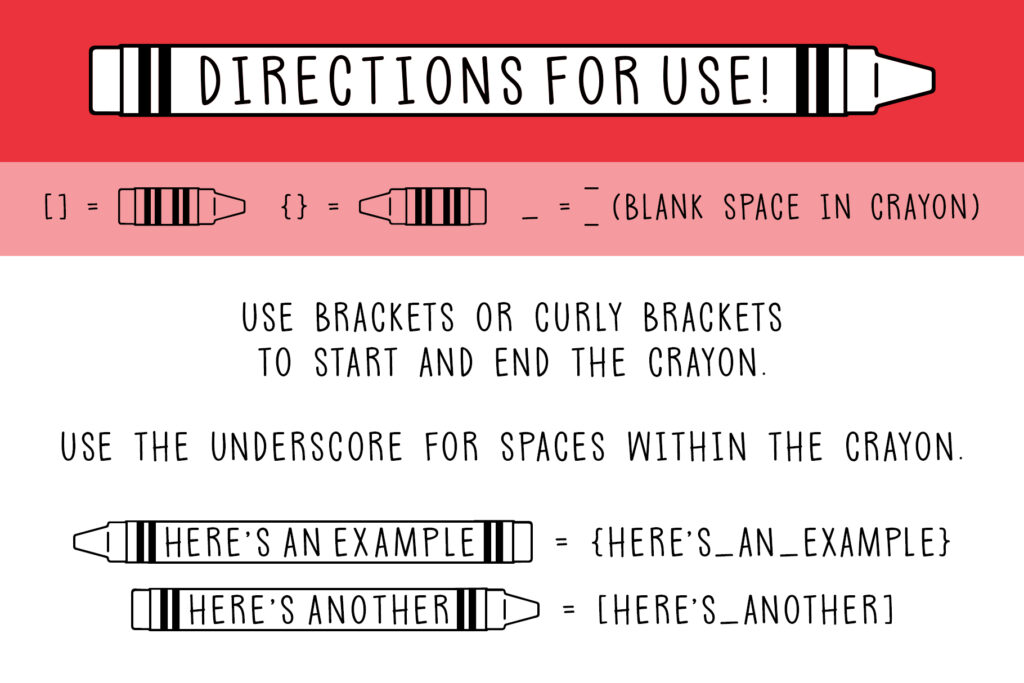 Crayonified Regular Directions