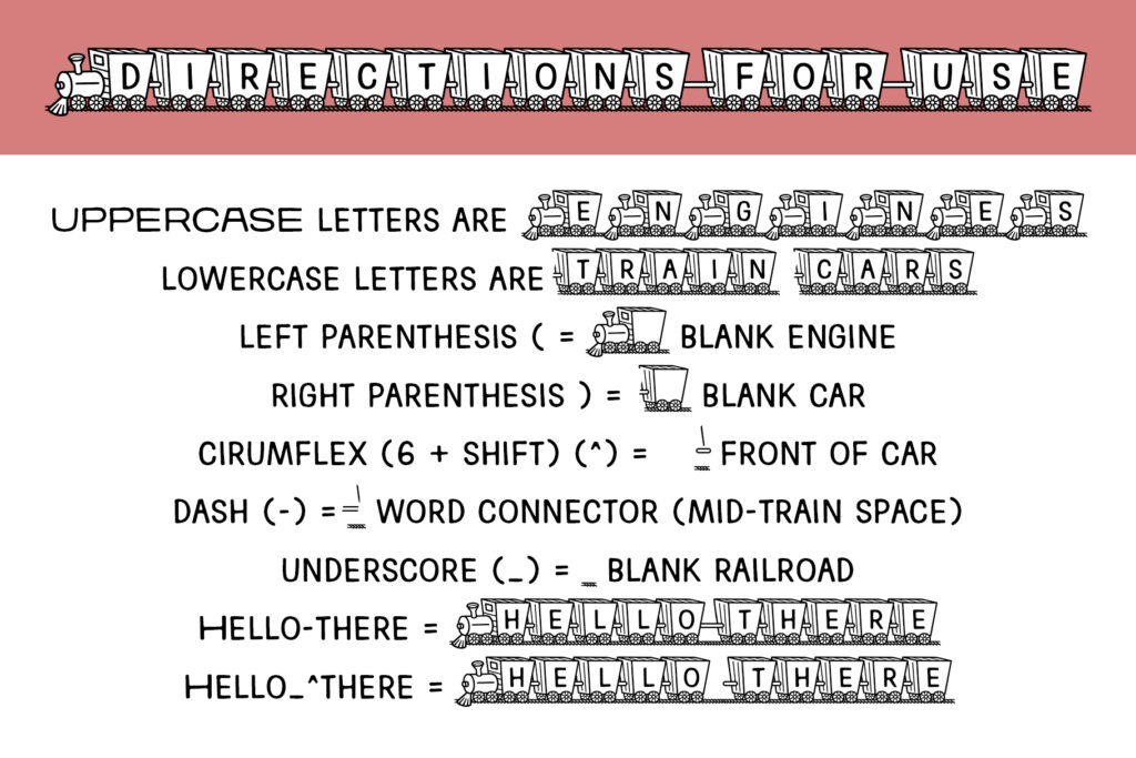 Train Letters Regular Directions