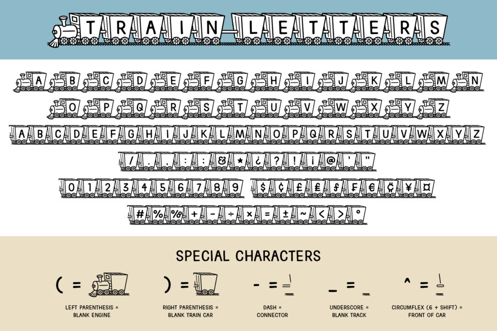 Train Letters Regular Letters