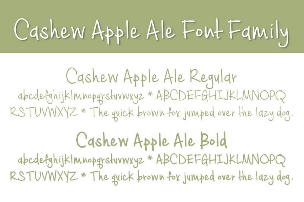 Cashew Apple Ale Letters Font Family