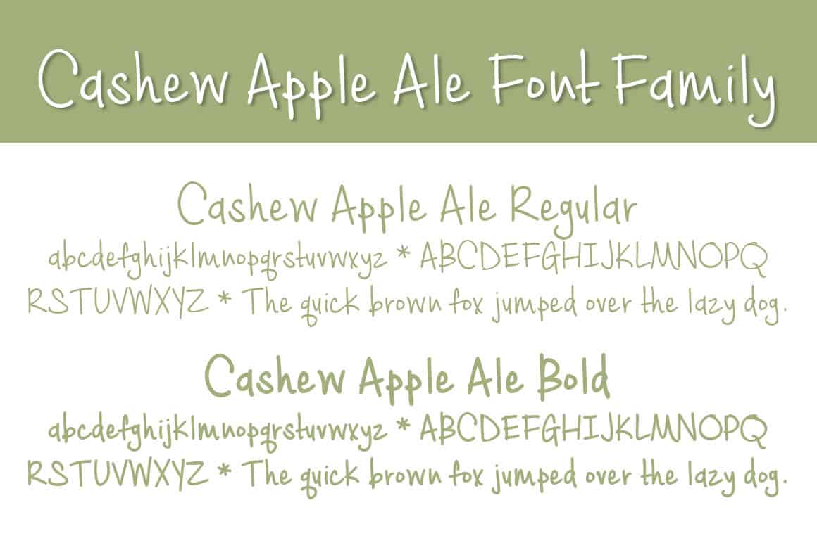 Cashew Apple Ale Letters Font Family