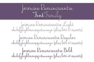 Jasmine Reminiscentse Font Family Letters