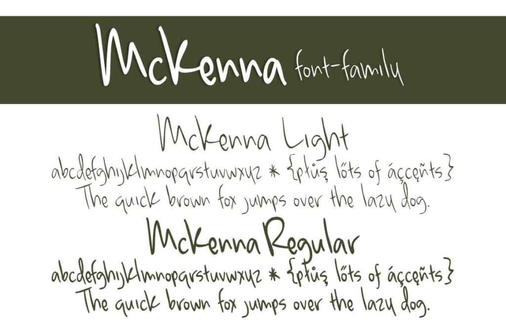 Mckenna Font Family Letters