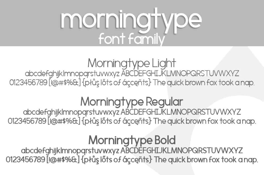 Morningtype Font Family Letters