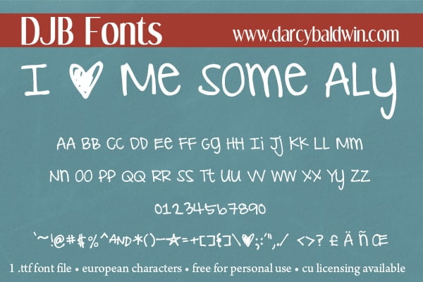 Djbfonts Ilovealy2