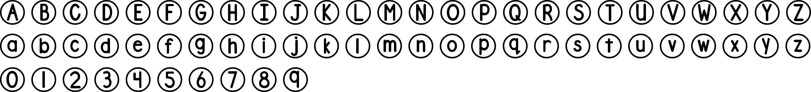 DJB Standardized Test Character Map