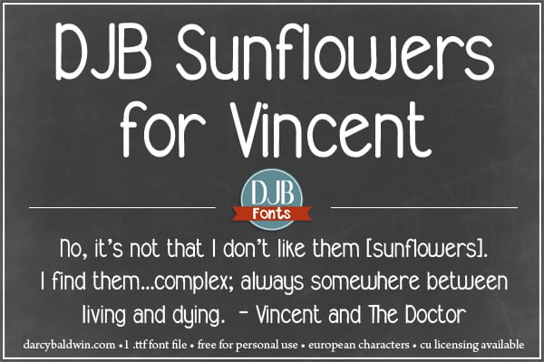 Djbfonts Sunflowersforvincent 2