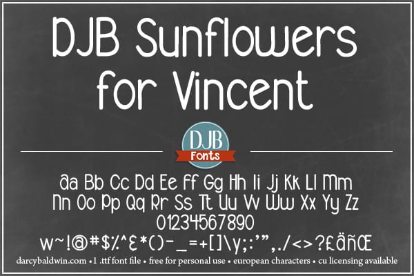 Djbfonts Sunflowersforvincent 3