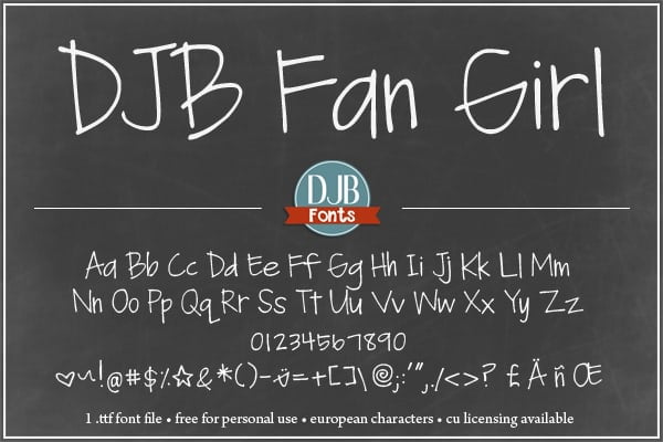 Djbfonts Fangirl3