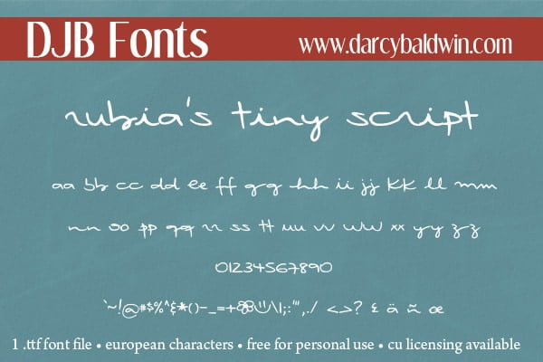 Djbfonts Rubiatinyscript3