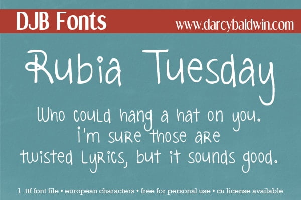 Djbfonts Rubiatuesday3