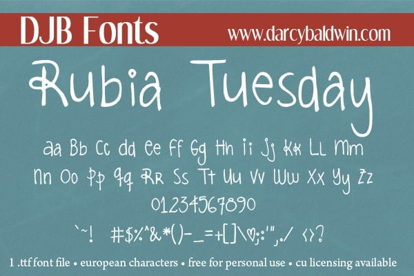 Djbfonts Rubiatuesday4