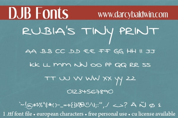 Djbfonts Rubiatinyprint3