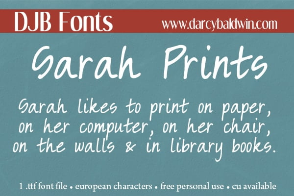 Djbfonts Sarahprints2